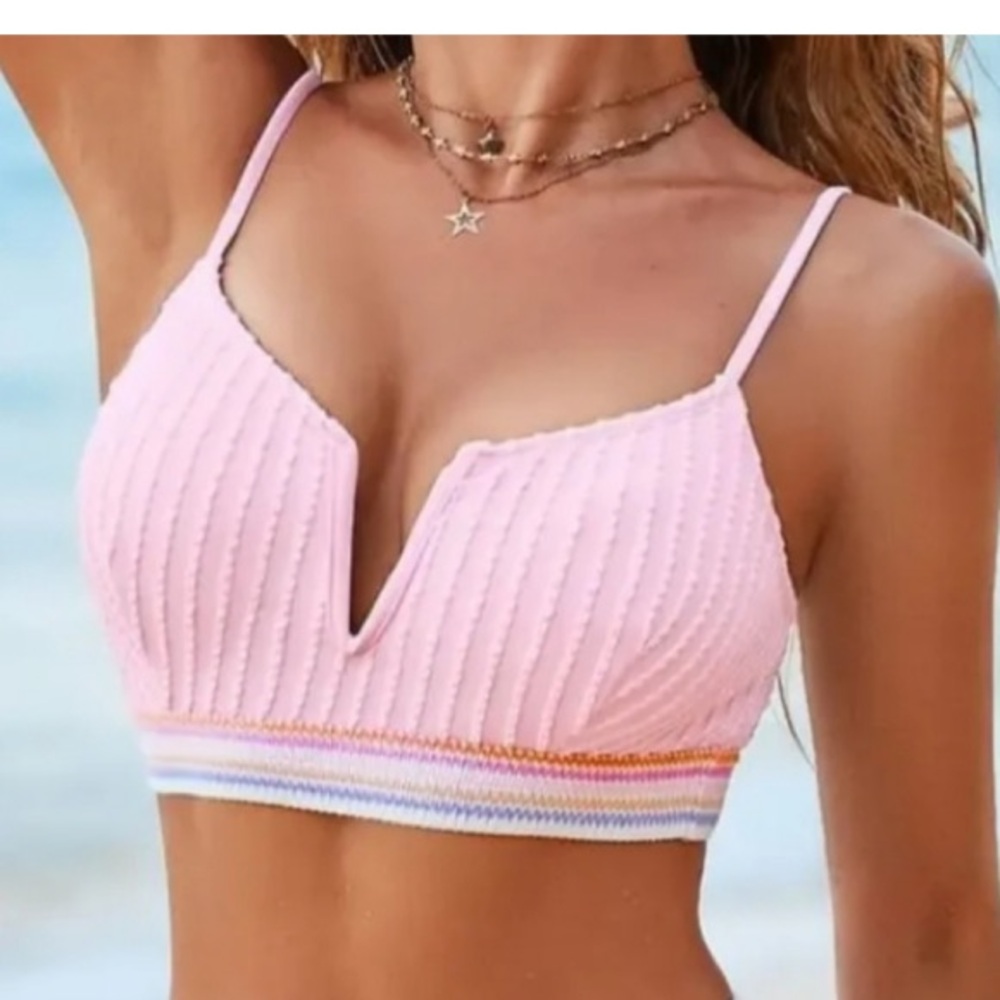 Pink and Purple Women's Swim top only